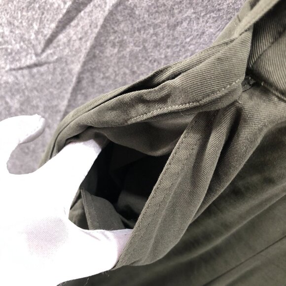 H&M Wide Leg Utility Jumpsuit Womens 6 Army Green Tie Waist Short Sleeve - Picture 5 of 11